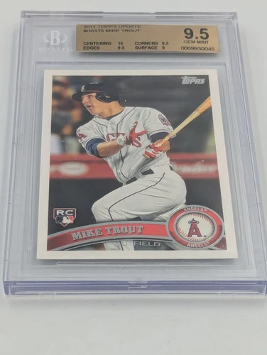 2011 Topps Update #US175 Mike Trout Angels RC Rookie BGS 9.5 With one 10