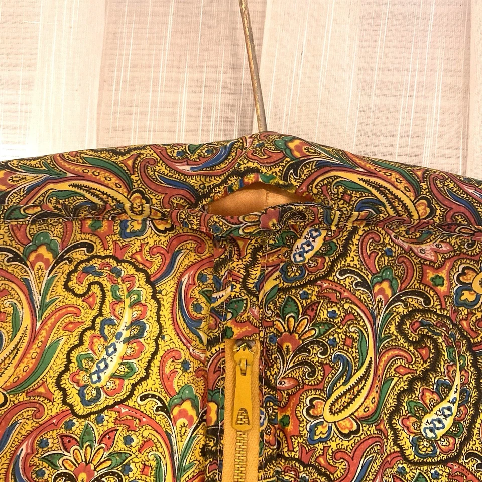 Винтажная сумка для одежды вешалка стойка пейсли шелковистая ткань молния читать - Изображение 2 из 4