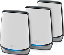 NETGEAR - Orbi 850 Series AX6000 Tri-Band Mesh Wi-Fi 6 System 3-Pack WHITE - NEW