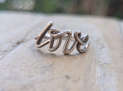 Authenticated Tiffany & Co. Paloma Picasso Graffiti Love Ring Solid 925 SS 6.5