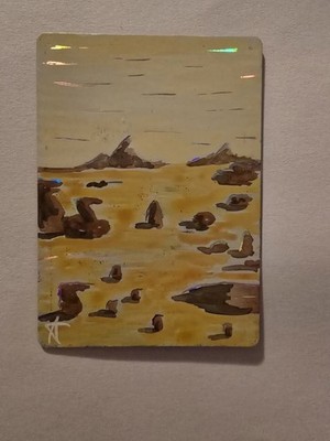 Foil Badlands Style Art Playtest Card BR Altered Hand Paint MTG Magic Dual Land
