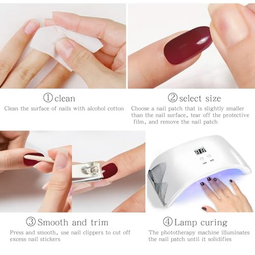 Gel Nail Stickers Beige French Tip Semi Cured Gel Nail Strips Wraps UV/LED - Picture 7 of 7