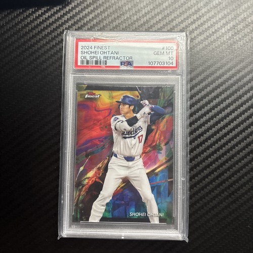 2024 TOPPS FINEST OIL SPILL REFRACTOR #100 SHOHEI OHTANI PSA 10