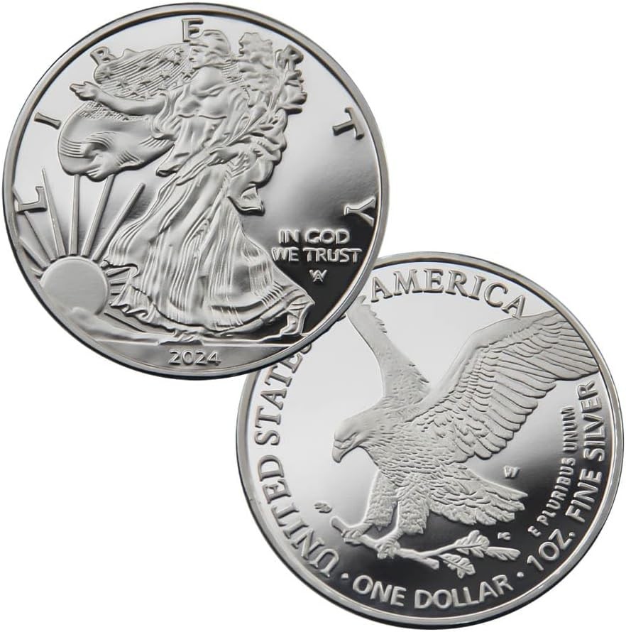 2024 U.S. Eagle The United States Statue of Liberty Silver Plated Coin 1 oz Unci
