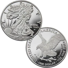 2024 U.S. Eagle The United States Statue of Liberty Silver Plated Coin 1 oz Unci