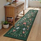  Hallway Runner Rug - Boho Floral 2'6"x8 Washable Runner Rug, Non-Slip Kitchen 