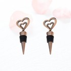  2 Pcs Bronze Bottle Stopper Stoppers Heart Shape Beverage Sealers
