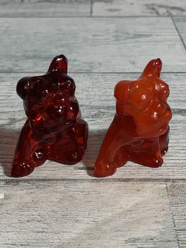 2- Porta lápices Boyd Glass naranja escoria y escoria roja perro con marcas - Imagen 9 de 14