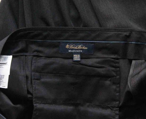 Neu ohne Etikett Brooks Brothers Madison plissierte Anzughose Wolle grau Herrengröße 36 x 30 - Bild 2 von 2