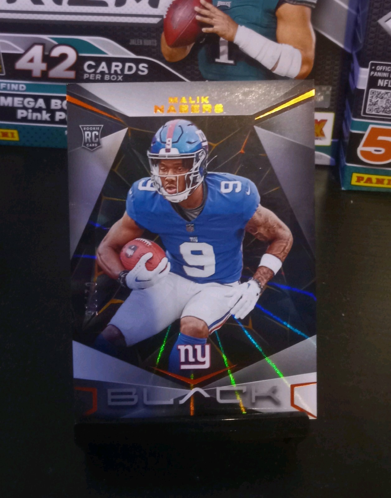 Malik Nabers 2024 Panini Black Football Citrine Rookie SP #02/25 Giants RC #170