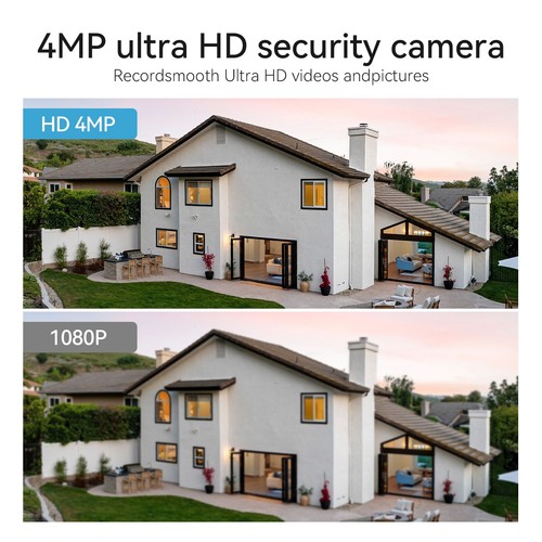4PCS SOLAR&AKKU FUNK ÜBERWACHUNGSKAMERA AUßEN WLAN WIFI 4MP CAMERA SET IP66 - Bild 11 von 17