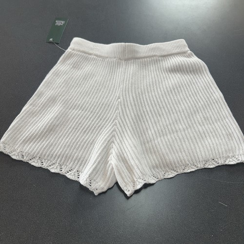 Wild Fable Pastel White Knit Womens Shorts with Scalloped Hem Size S Casual NWT - Picture 5 of 6
