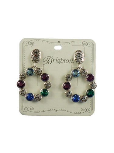 Brighton ELORA GEMS CIRCLE Multicolor Crystal Post Earrings JA7963 MSRP $82 NWT - Picture 2 of 3