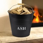 Large 12L Fireside Ash Bucket With Lid Metal Coal Storage Log Holder Tidy Bin