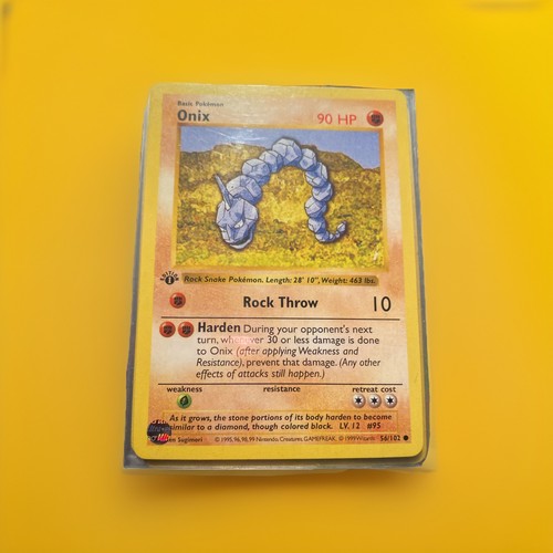 Onix Pokemon Base Set Shadowless 56/102 1st Edition Near Mint 1999 WOTC VINTAGE - Picture 2 of 3
