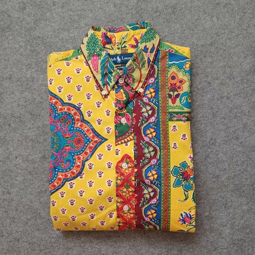 Ralph Lauren Shirt Mens M Multicolor Floral Custom Fit Button Up Long Sleeve - Picture 13 of 14