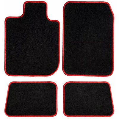 Mercedes-Benz E-Class Black with 4-Piece Red Edging Carpet Car Mats/Floor Mats,