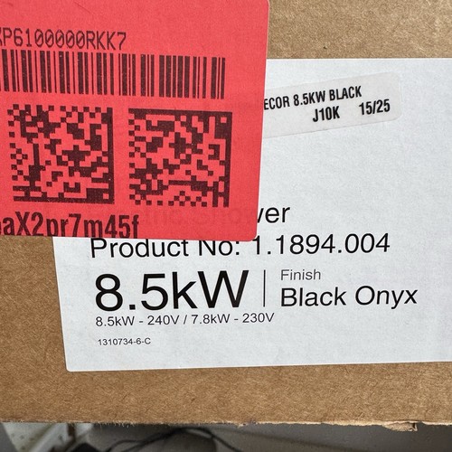Mira Decor Black Onyx Chrome 8.5kW Manual Electric Shower 1.1894.004 - Picture 23 of 24