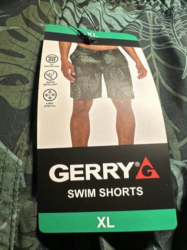 Gerry Herren Badehose Shorts | UPF 50+ | 4-Wege Stretch | Neu mit Etikett XL Grün Tropical - Bild 4 von 6