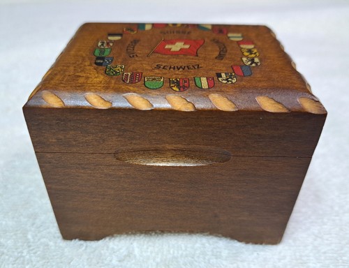 Vintage Authentic Swiss Wooden Music Box - Picture 2 of 8