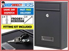 BLACK LARGE LETTER BOX MAIL BOX WALL MOUNTED POST BOX LOCKABLE WITH KEYS UK 49-2