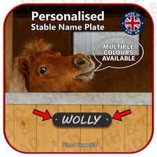 Personalised Stable Name Plate / Plaque – Easy Fit, Multiple Colours available