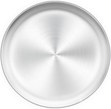 TeamFar 12 Inch Stainless Steel Pizza Pan - Round Oven Baking 12inch, Silver 