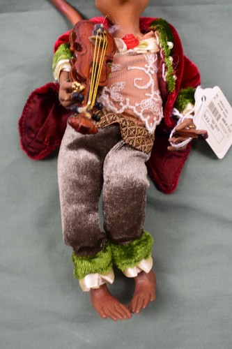 VINTAGE 2- PC WINWARD HOLIDAY COLLECTION  POSEABLE MICE VELVET  VICTORIAN STYLE - Picture 3 of 8