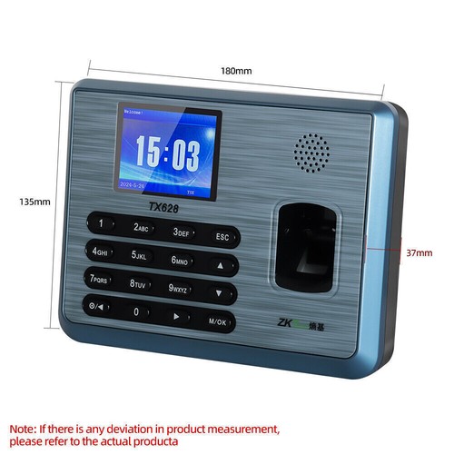 ZKteco TX628 TCP/IP Fingerprint Time Attendance Fingerprint Time Clock + ID Card - Picture 6 of 8