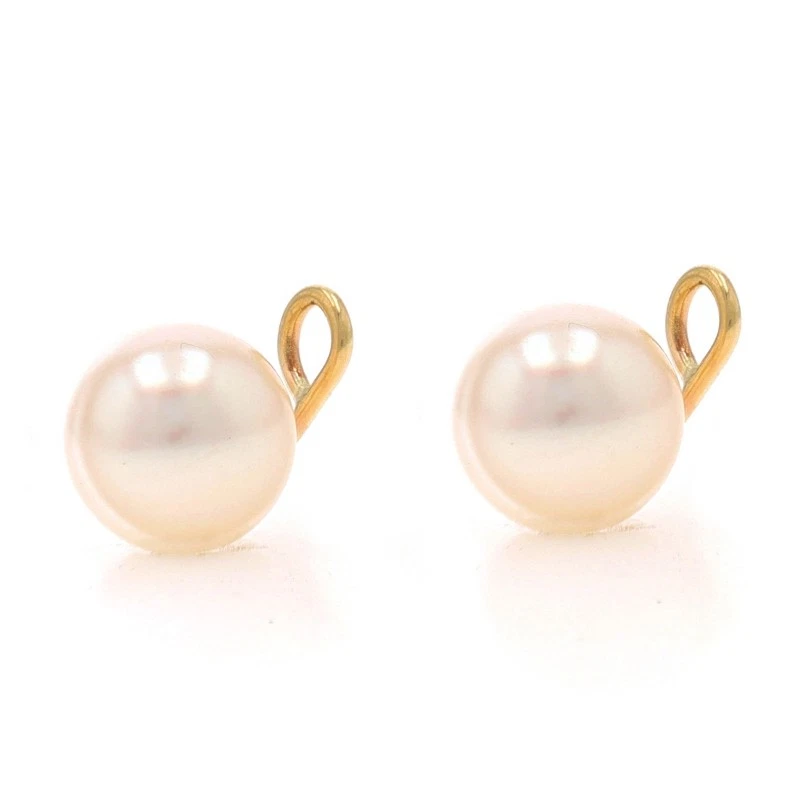 Potenciadores de pendientes de perlas cultivadas de oro amarillo - Chaquetas de 14 k Foto 3 de 4