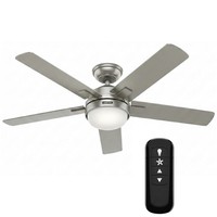 Hunter 51778 Zeal Deckenventilator Silber Mit Beleuchtung Fernbedienung 132 Cm