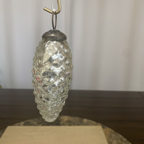 Vintage Clear Pinecone Glass Christmas Ornament 5” Holiday Decorations - Picture 9 of 9