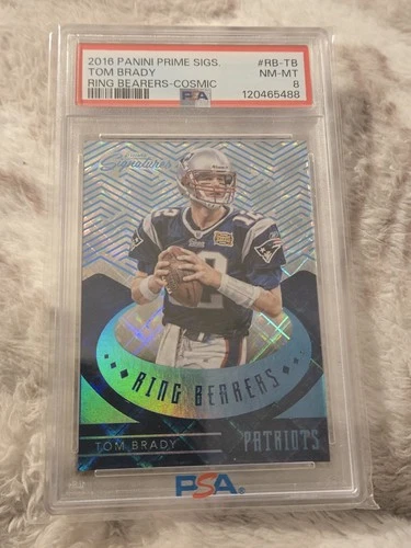2016 Panini Prime Signatures - Ring Bearers Tom Brady RB-TB Cosmic /100 PSA 8 🔥