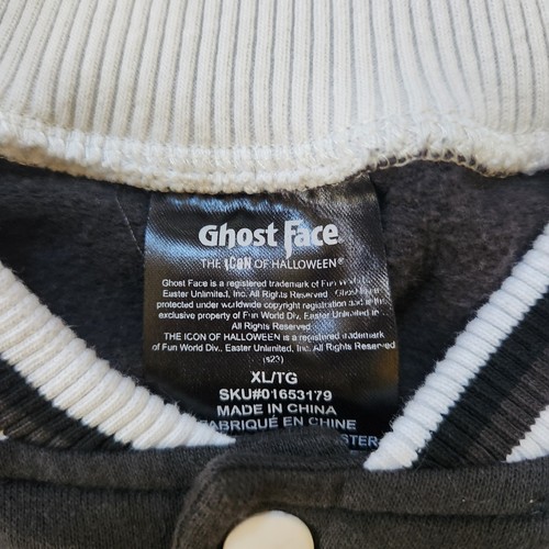 Ghost Face Scream Horror Halloween Varsity Jacket Coat Sweater Size XL EUC - Picture 3 of 8