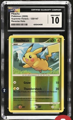 Pokémon CGC 10 Pikachu #120/147 Reverse Foil Holo Platinum Supreme Victors 2009