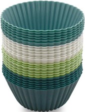 Reusable Silicone Cupcake Baking Cups 24 Pack 2.75 inch Non-stick Muffin Liners
