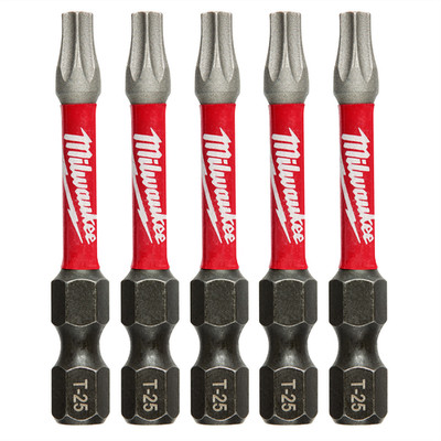 Milwaukee Tool Shockwave 2'' Impact Torx T25 Power Bits (5PK)