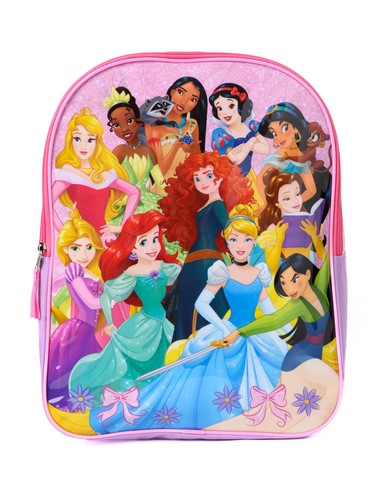 Disney Princesses Backpack 15" & Girls 3-Ring Pencil Case Pouch School Supplies - Imagen 2 de 5