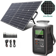 SWAREY Power Station S200DC with 100W Solar Panel, Power Bank 192Wh, neuwertig