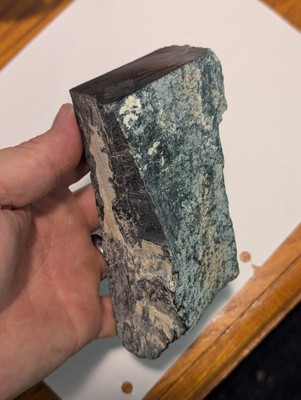 Large 1.8lb Natural Wyoming Green Black Jade Crystal