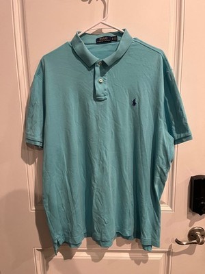 Polo Ralph Lauren Men's Soft Touch Aqua Blue Pony Logo Polo Shirt Size XL