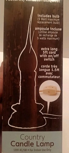 Vintage Darice Electric Country Candle Lamp Silicone Bulb On/Off Switch New 6" - Picture 2 of 6