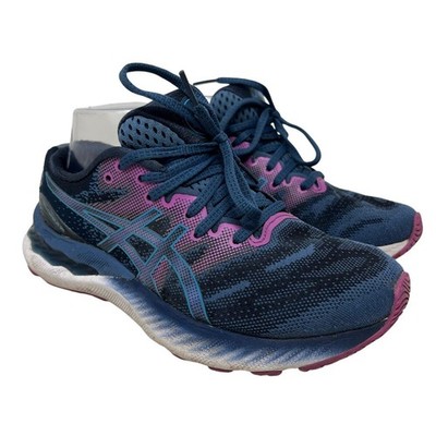Asics Gel Nimbus 23 Blue Pink Running Sneakers 7