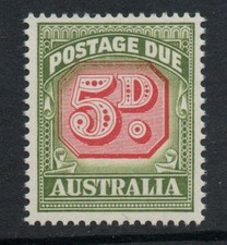 Australia 1958-60 5d Carmine & deep green Die I SG D136 Mnh.