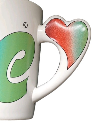 Liebesbecher mit Herzhenkel Retro Style Kaffeebecher, Teetasse  - Bild 3 von 11