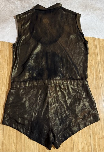 One Teaspoon Bronze Brooklyn Jumpsuit Damen Gr. Small Strampler Metallic Taschen - Bild 6 von 6