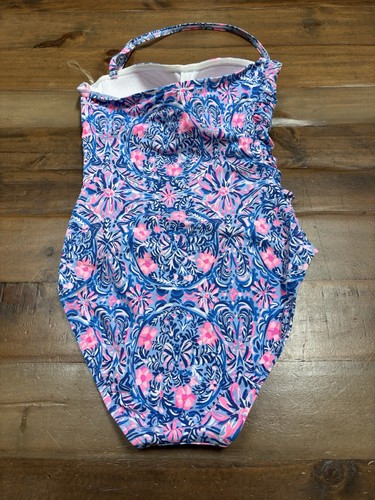 NWOT Lilly Pulitzer Flamenco One Piece Swimsuit Blue Peri Takin It Easy SIZE 8 - Picture 8 of 8