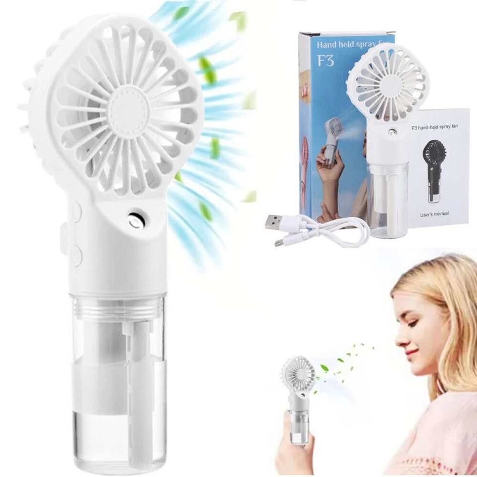 Handheld Mist Fan With Water Humidifier Cooler Rechargeable Mini Hand Spray Fans - Image 2 of 4