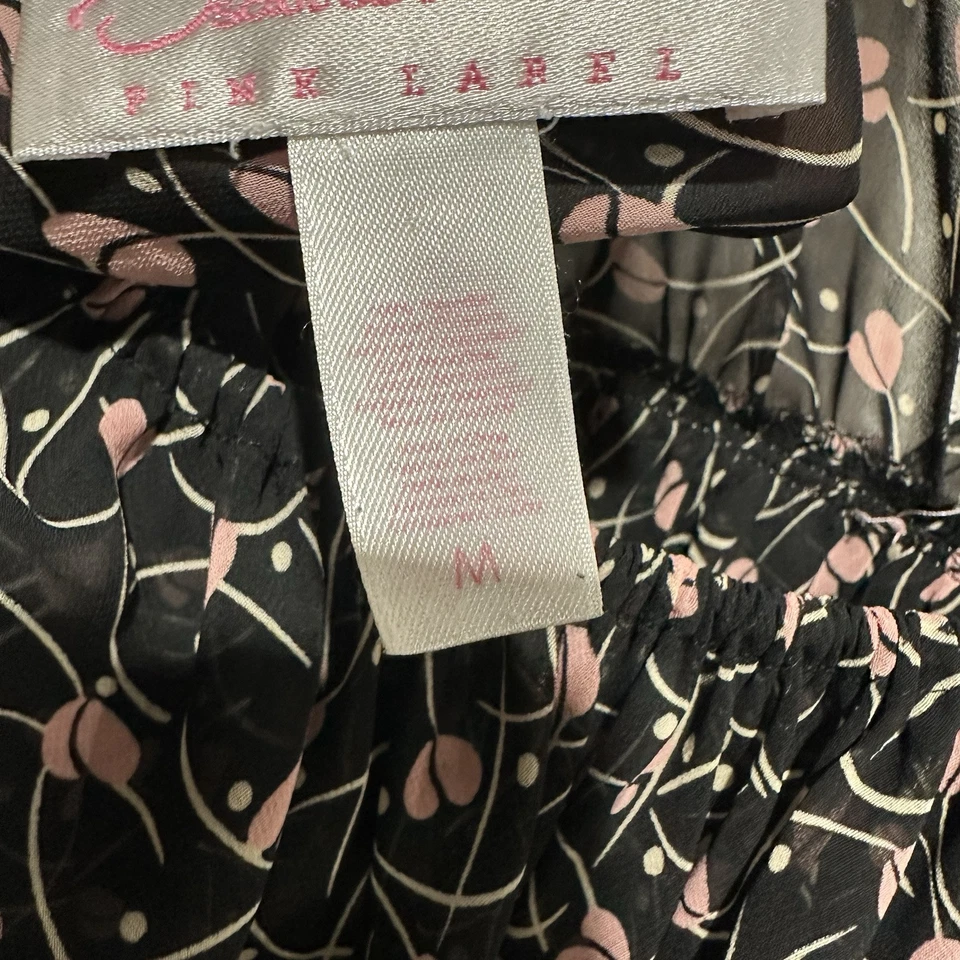 Camisón Oscar de la Renta Etiqueta Rosa Gasa Transparente Cuello en V Talla Mediana Foto 4 de 4