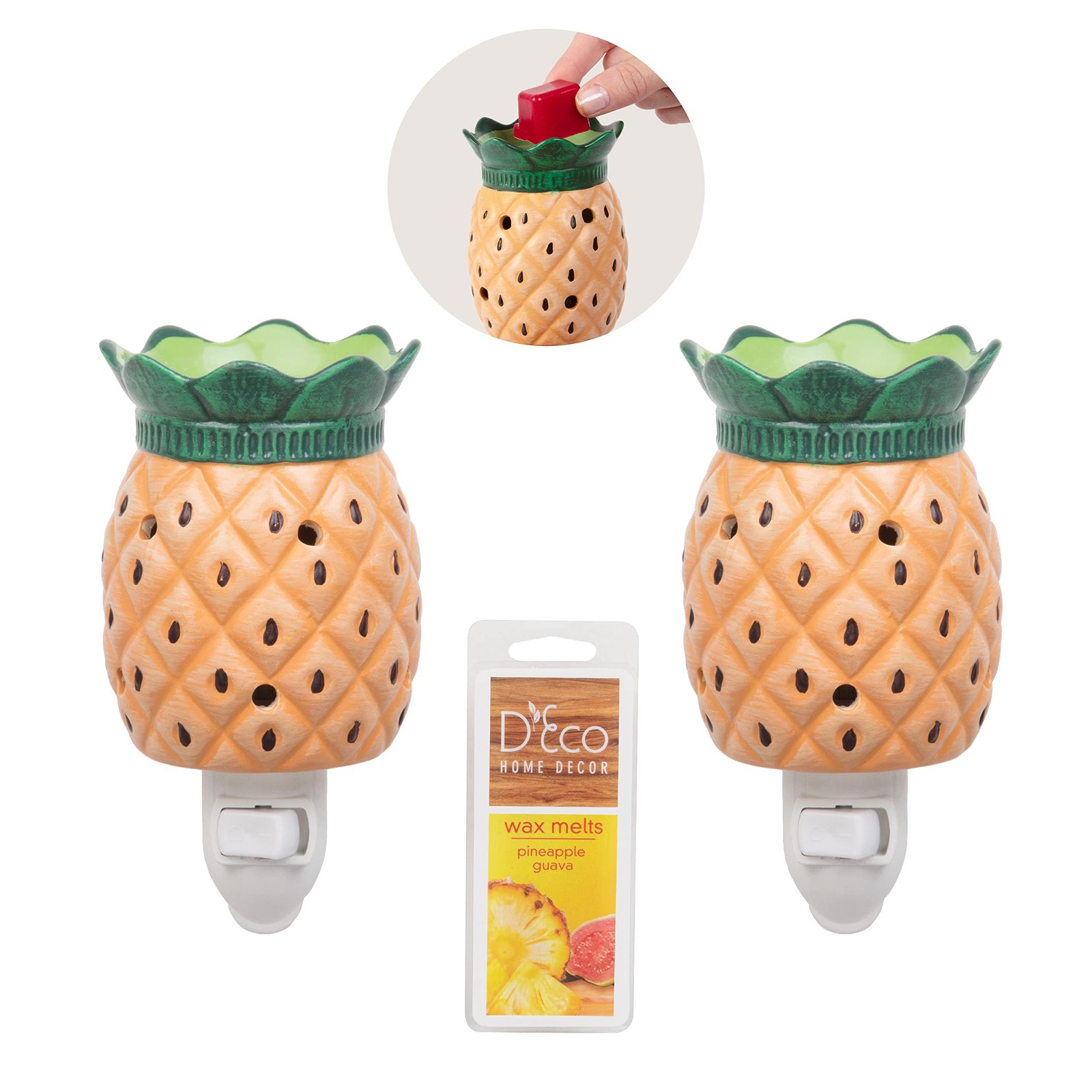 Pineapple Plug-in Fragrance Wax Melt Warmers (2Pk)- Electric Scented Candle W...